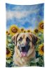 Anatolian Shepherd in Sunflowers Kitchen Towel Dish Cloths Guest Hand Towel Decorative Bathroom Towel for Face,Tea, Dishcloth, Kitchen and Bath