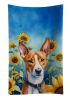 Basenji in Sunflowers Kitchen Towel Dish Cloths Guest Hand Towel Decorative Bathroom Towel for Face,Tea, Dishcloth, Kitchen and Bath