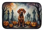 Vizsla Spooky Halloween Dish Drying Mat Absorbent Dish Drying Mat Pad for Kitchen Counter Dish Drainer Mat for Countertop, 14 x 21", Multicolor