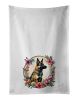 Belgian Malinois and Flowers Kitchen Towel Set of 2 White Dish Towels Decorative Bathroom Hand towel for Hand, Face, Hair, Yoga, Tea, Dishcloth