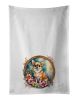Chihuahua and Flowers Kitchen Towel Set of 2 White Dish Towels Decorative Bathroom Hand towel for Hand, Face, Hair, Yoga, Tea, Dishcloth, 19 X 28"