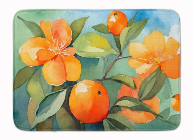 Florida Orange Blossom in Watercolor Memory Foam Kitchen Mat Machine Washable Anti-Fatigue Mat Cushion Comfort Bath Mat or Kitchen Rug