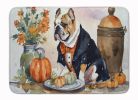 English Bulldog Fall Kitchen Pumpkins Memory Foam Kitchen Mat Machine Washable Anti-Fatigue Mat Cushion Comfort Bath Mat or Kitchen Rug