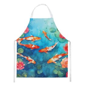 Koi Fish Apron Cooking Kitchen Server Baking Crafts Gardening for Adult Women Men, Unisex, Large, Multicolor