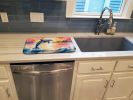 Dolphin Leaping at Sunrise Dish Drying Mat Absorbent Dish Drying Mat Pad for Kitchen Counter Dish Drainer Mat for Countertop, 14 x 21", Multicolor