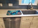 Manatee and Coral Reefs Dish Drying Mat Absorbent Dish Drying Mat Pad for Kitchen Counter Dish Drainer Mat for Countertop, 14 x 21", Multicolor