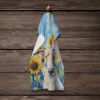 Borzoi in Sunflowers Kitchen Towel Dish Cloths Guest Hand Towel Decorative Bathroom Towel for Face,Tea, Dishcloth, Kitchen and Bath