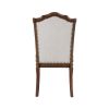 Formal Traditional Dining Set 5pc Table with Extension Leaf and 4 Side Chairs Cherry Finish Fabric Upholstery Nailhead Trim Wooden Furniture