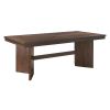 Walnut Finish Modern Dining Set 7pc Table with Self-Storing Extension Leaf and 6 Chairs Upholstered Wooden Furniture