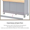 Rolling Mobile Kitchen Island with Solid Wood Top and Locking Wheels,52.7 Inch Width,Storage Cabinet and Drop Leaf Breakfast Bar,Spice Rack