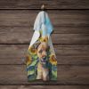 Border Terrier in Sunflowers Kitchen Towel Dish Cloths Guest Hand Towel Decorative Bathroom Towel for Face,Tea, Dishcloth, Kitchen and Bath