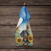 Dachshund in Sunflowers Kitchen Towel Dish Cloths Guest Hand Towel Decorative Bathroom Towel for Face,Tea, Dishcloth, Kitchen and Bath