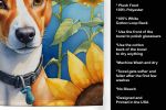 Basenji in Sunflowers Kitchen Towel Dish Cloths Guest Hand Towel Decorative Bathroom Towel for Face,Tea, Dishcloth, Kitchen and Bath