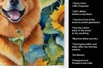 Finnish Spitz in Sunflowers Kitchen Towel Dish Cloths Guest Hand Towel Decorative Bathroom Towel for Face,Tea, Dishcloth, Kitchen and Bath