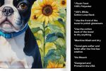 Boston Terrier in Sunflowers Kitchen Towel Dish Cloths Guest Hand Towel Decorative Bathroom Towel for Face,Tea, Dishcloth, Kitchen and Bath