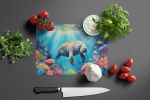 Summer Manatee Glass Cutting Board Decorative Tempered Glass Kitchen Cutting and Serving Board Large Size Chopping Board