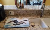 Pelican Diving Dish Drying Mat Absorbent Dish Drying Mat Pad for Kitchen Counter Dish Drainer Mat for Countertop, 14 x 21", Multicolor