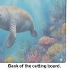 Summer Manatee Glass Cutting Board Decorative Tempered Glass Kitchen Cutting and Serving Board Large Size Chopping Board