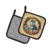 Alaskan Klee Kai and Flowers Pair of Pot Holders Kitchen Heat Resistant Pot Holders Sets Oven Hot Pads for Cooking Baking BBQ, 7 1/2 x 7 1/2