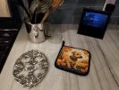 Lakeland Terrier Fall Pair of Pot Holders Kitchen Heat Resistant Pot Holders Sets Oven Hot Pads for Cooking Baking BBQ, 7 1/2 x 7 1/2