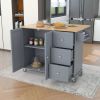Rolling Mobile Kitchen Island with Solid Wood Top and Locking Wheels,52.7 Inch Width,Storage Cabinet and Drop Leaf Breakfast Bar,Spice Rack