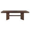 Walnut Finish Modern Dining Set 7pc Table with Self-Storing Extension Leaf and 6 Chairs Upholstered Wooden Furniture