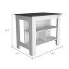 Ralston 2-Piece Kitchen Set, Kitchen Island and Pantry Cabinet, White and Onyx