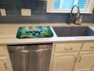 Manatee in a Seagrass Bed Dish Drying Mat Absorbent Dish Drying Mat Pad for Kitchen Counter Dish Drainer Mat for Countertop, 14 x 21", Multicolor