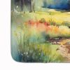 Montana Bitterroot in Watercolor Memory Foam Kitchen Mat Machine Washable Anti-Fatigue Mat Cushion Comfort Bath Mat or Kitchen Rug