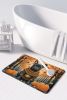 Black French Bulldog Fall Memory Foam Kitchen Mat Machine Washable Anti-Fatigue Mat Cushion Comfort Bath Mat or Kitchen Rug