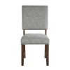 Walnut Finish Modern Dining Set 7pc Table with Self-Storing Extension Leaf and 6 Chairs Upholstered Wooden Furniture