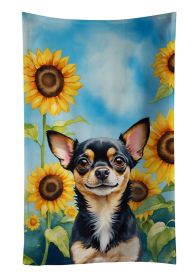 Chihuahua in Sunflowers Kitchen Towel Dish Cloths Guest Hand Towel Decorative Bathroom Towel for Face,Tea, Dishcloth, Kitchen and Bath (Default: Default)